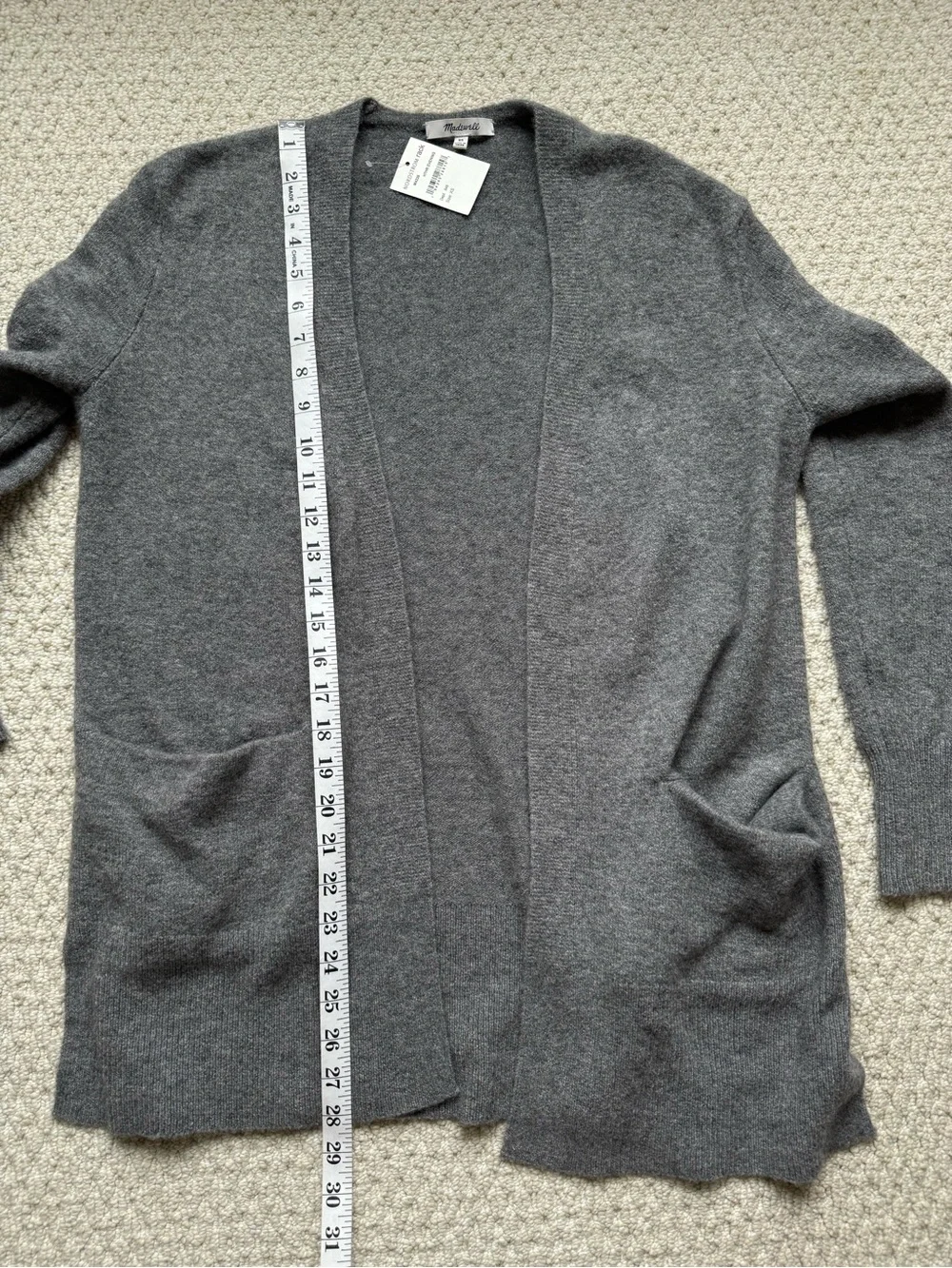 NWT Madewell Cozy Walker Cardigan Gray Wool and Alpaca Blend size XS
